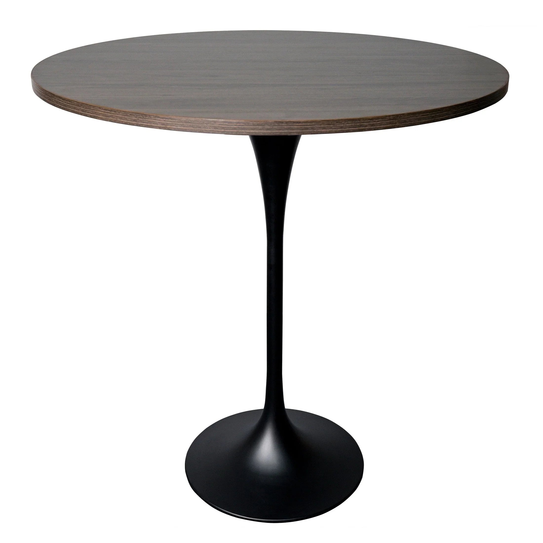 Verve Bar Height Dining Table with 48" Round MDF Top and Black Stainless Steel Pedestal Base - Elax Furniture