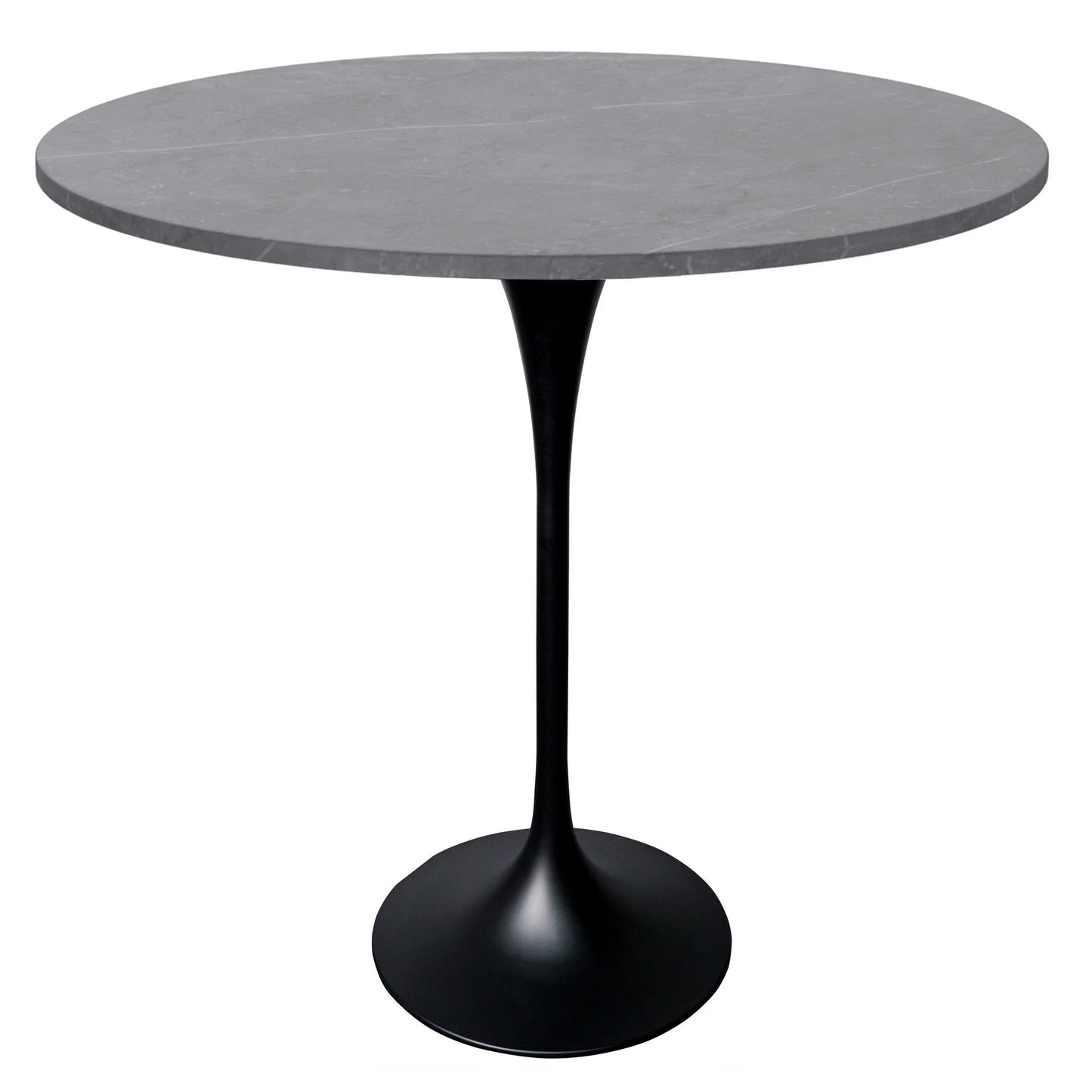 Verve Bar Height Dining Table with 48" Round Sintered Stone Top and Black Stainless Steel Base - Elax Furniture