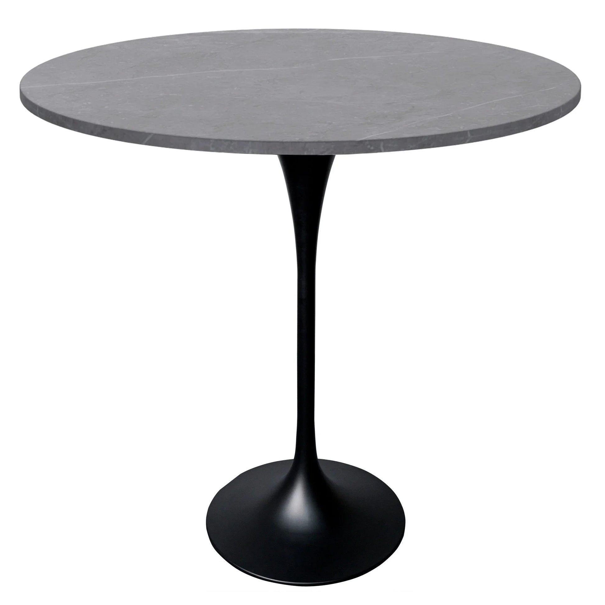 Verve Bar Height Dining Table with 48" Round Sintered Stone Top and Black Stainless Steel Base - Elax Furniture