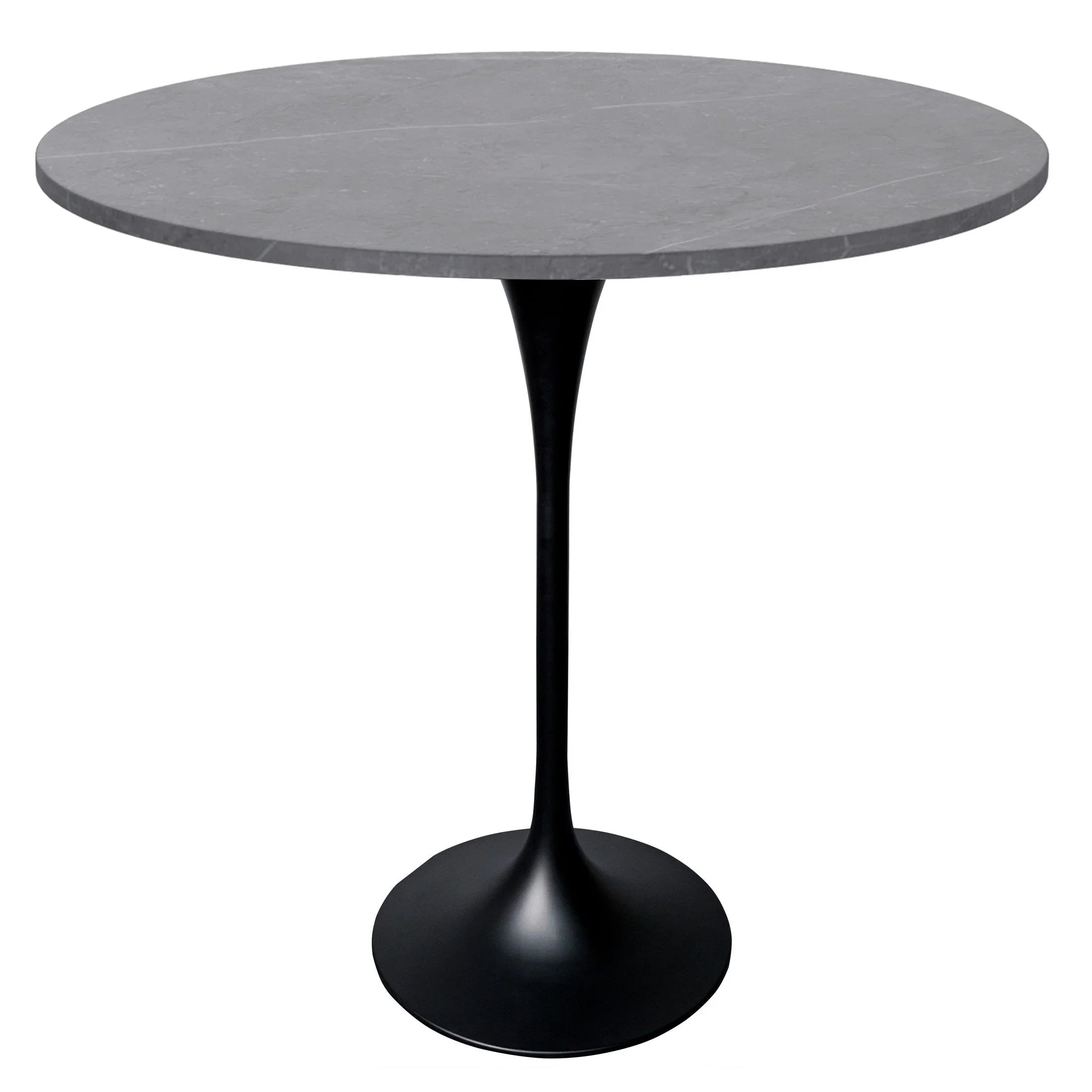 Verve Bar Height Dining Table with 48" Round Sintered Stone Top and Black Stainless Steel Base - Elax Furniture