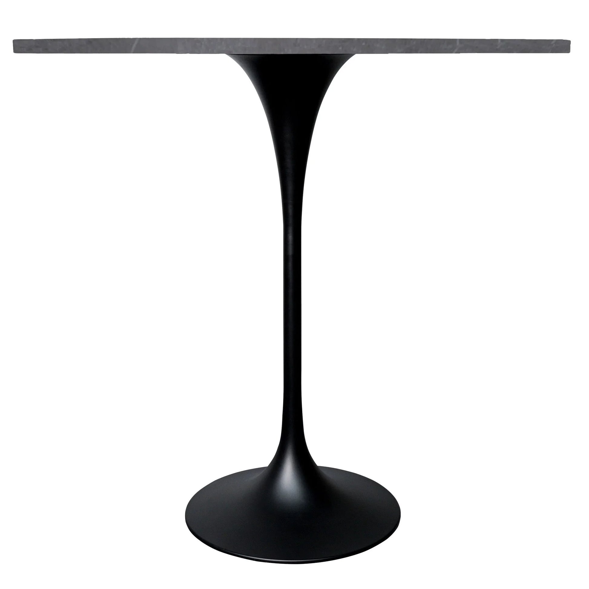 Verve Bar Height Dining Table with 48" Round Sintered Stone Top and Black Stainless Steel Base - Elax Furniture