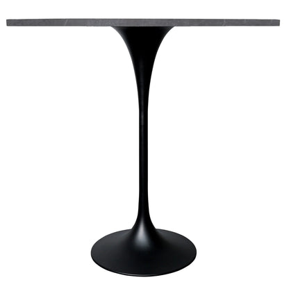 Verve Bar Height Dining Table with 48" Round Sintered Stone Top and Black Stainless Steel Base - Elax Furniture