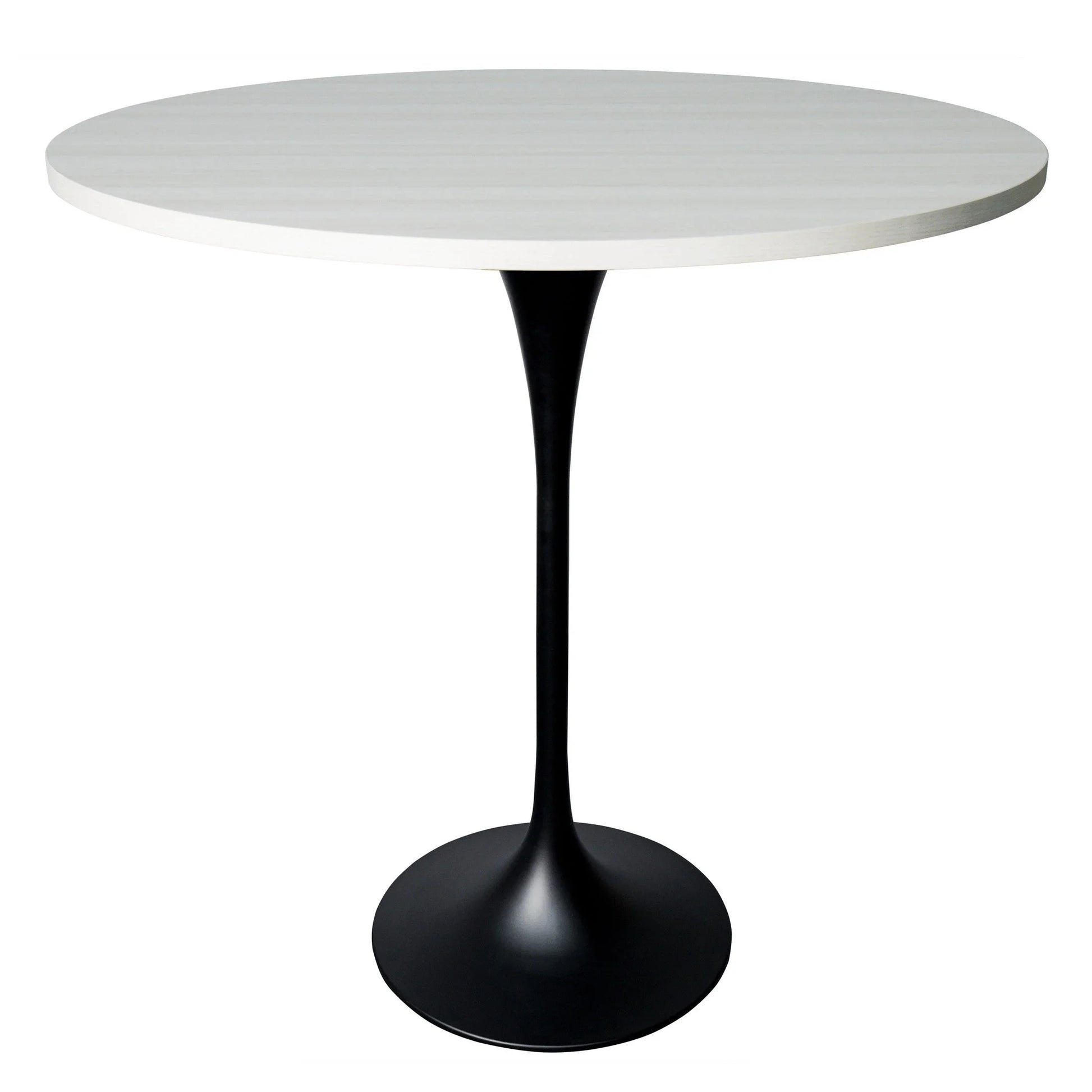 Verve Bar Height Dining Table with 48" Round MDF Top and Black Stainless Steel Pedestal Base - Elax Furniture