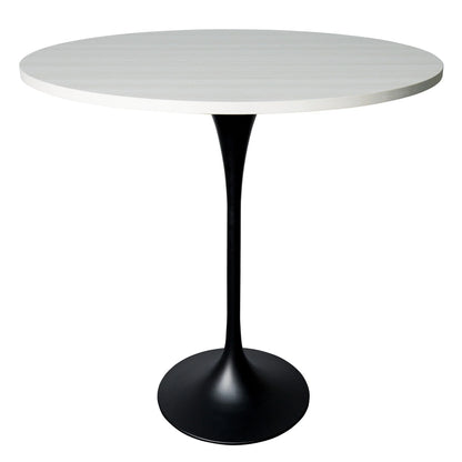 Verve Bar Height Dining Table with 48" Round MDF Top and Black Stainless Steel Pedestal Base - Elax Furniture