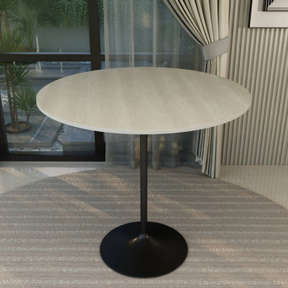Verve Bar Height Dining Table with 48" Round MDF Top and Black Stainless Steel Pedestal Base - Elax Furniture