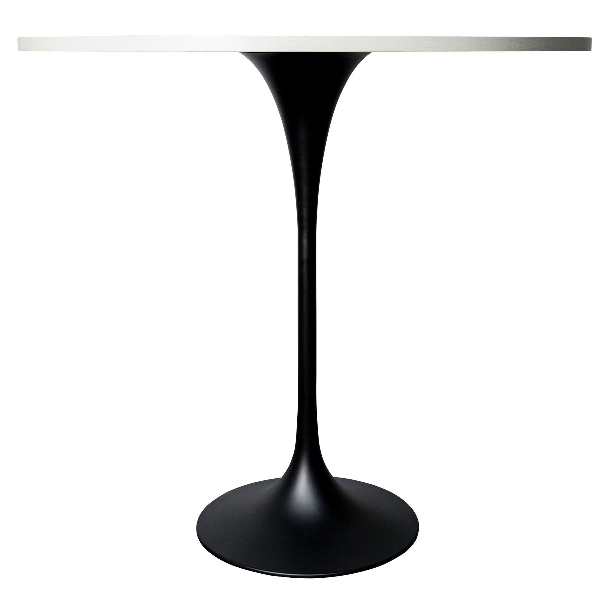 Verve Bar Height Dining Table with 48" Round MDF Top and Black Stainless Steel Pedestal Base - Elax Furniture