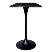 LeisureMod Verve 24" Square Top Bar Height Table, Brushed Gold/Black/White Stainless Steel Base with MDF Table Top - Elax Furniture