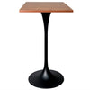 LeisureMod Verve 24" Square Top Bar Height Table, Brushed Gold/Black/White Stainless Steel Base with MDF Table Top