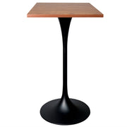 LeisureMod Verve 24" Square Top Bar Height Table, Brushed Gold/Black/White Stainless Steel Base with MDF Table Top - Elax Furniture