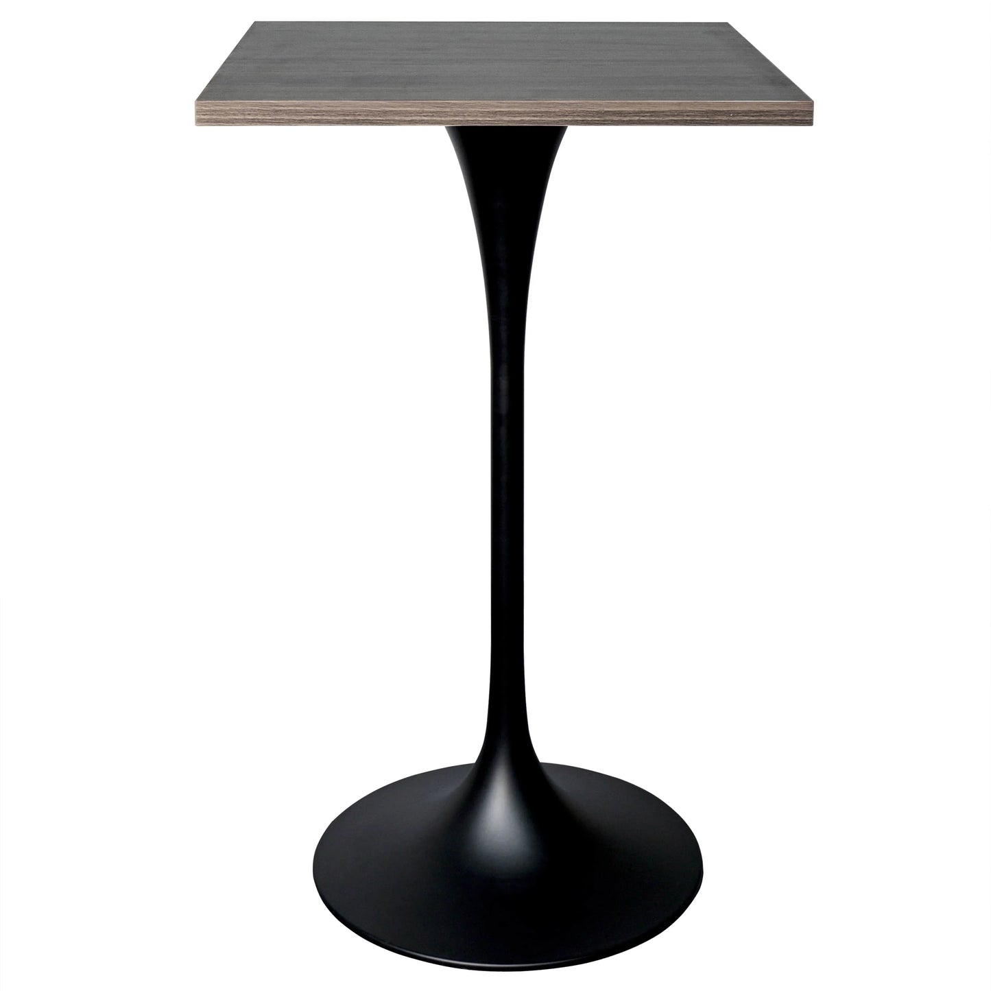 LeisureMod Verve 24" Square Top Bar Height Table, Brushed Gold/Black/White Stainless Steel Base with MDF Table Top - Elax Furniture
