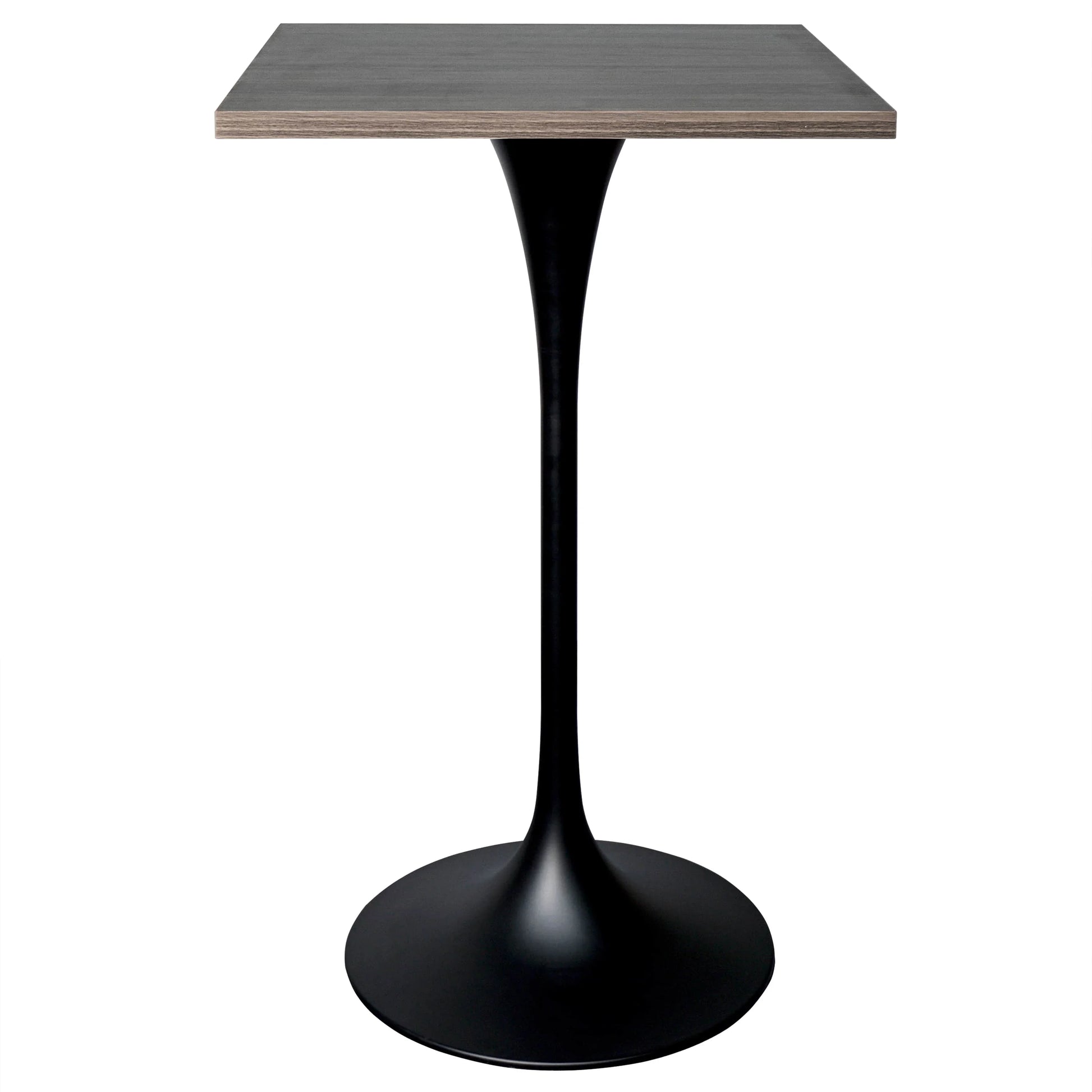 LeisureMod Verve 24" Square Top Bar Height Table, Brushed Gold/Black/White Stainless Steel Base with MDF Table Top - Elax Furniture