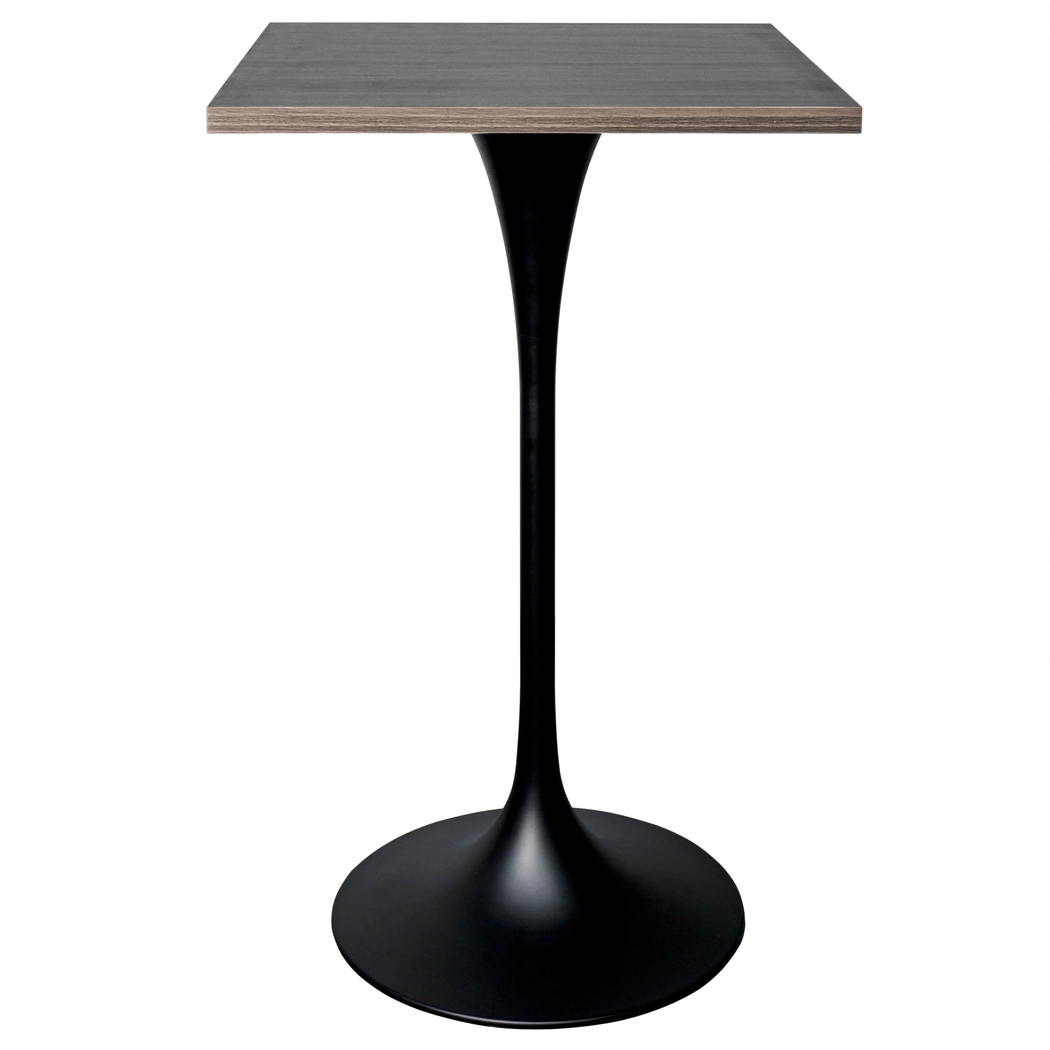 LeisureMod Verve 24" Square Top Bar Height Table, Brushed Gold/Black/White Stainless Steel Base with MDF Table Top - Elax Furniture