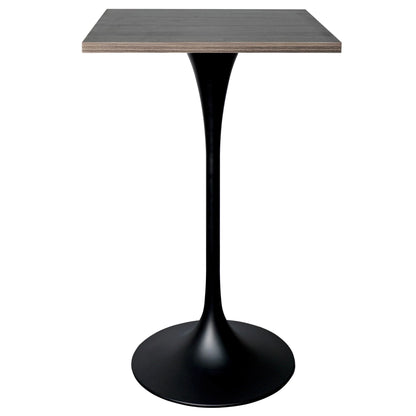 LeisureMod Verve 24" Square Top Bar Height Table, Brushed Gold/Black/White Stainless Steel Base with MDF Table Top - Elax Furniture
