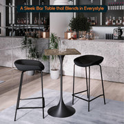 LeisureMod Verve 24" Square Top Bar Height Table, Brushed Gold/Black/White Stainless Steel Base with MDF Table Top - Elax Furniture