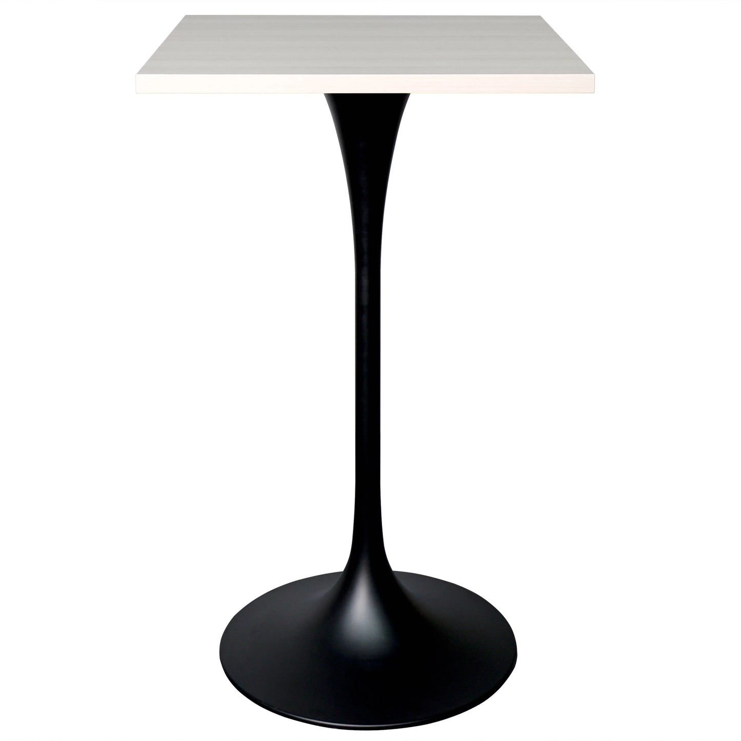 LeisureMod Verve 24" Square Top Bar Height Table, Brushed Gold/Black/White Stainless Steel Base with MDF Table Top - Elax Furniture