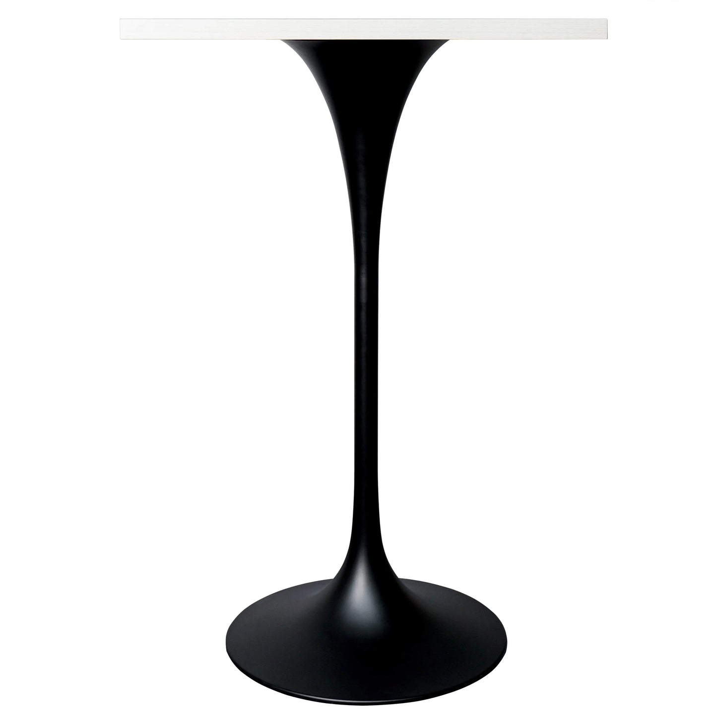 LeisureMod Verve 24" Square Top Bar Height Table, Brushed Gold/Black/White Stainless Steel Base with MDF Table Top - Elax Furniture