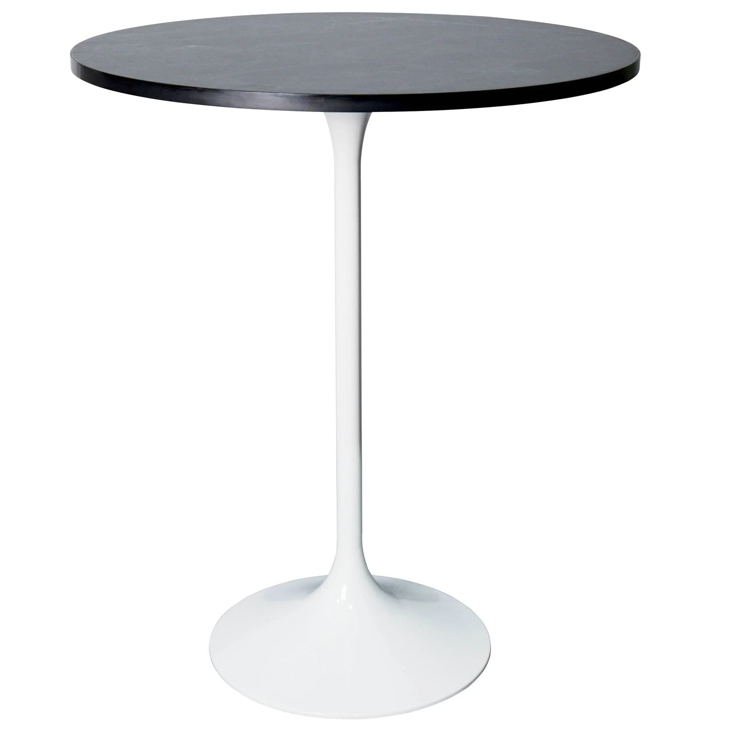 Verve Bar Height Dining Table with 27" Round Sintered Stone Top and White Stainless Steel Base - Elax Furniture