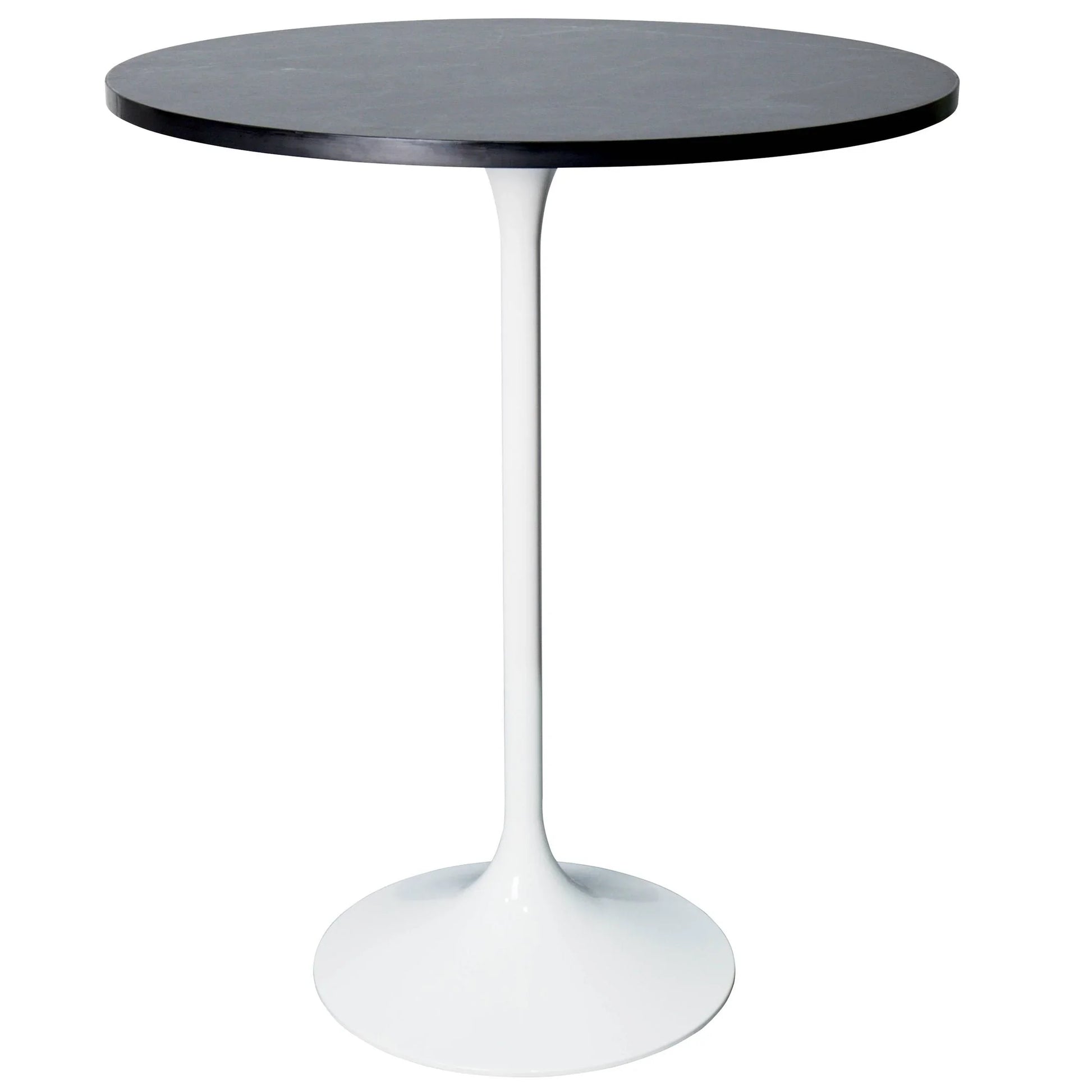 Verve Bar Height Dining Table with 27" Round Sintered Stone Top and White Stainless Steel Base - Elax Furniture
