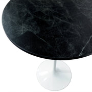 Verve Bar Height Dining Table with 27" Round Sintered Stone Top and White Stainless Steel Base - Elax Furniture