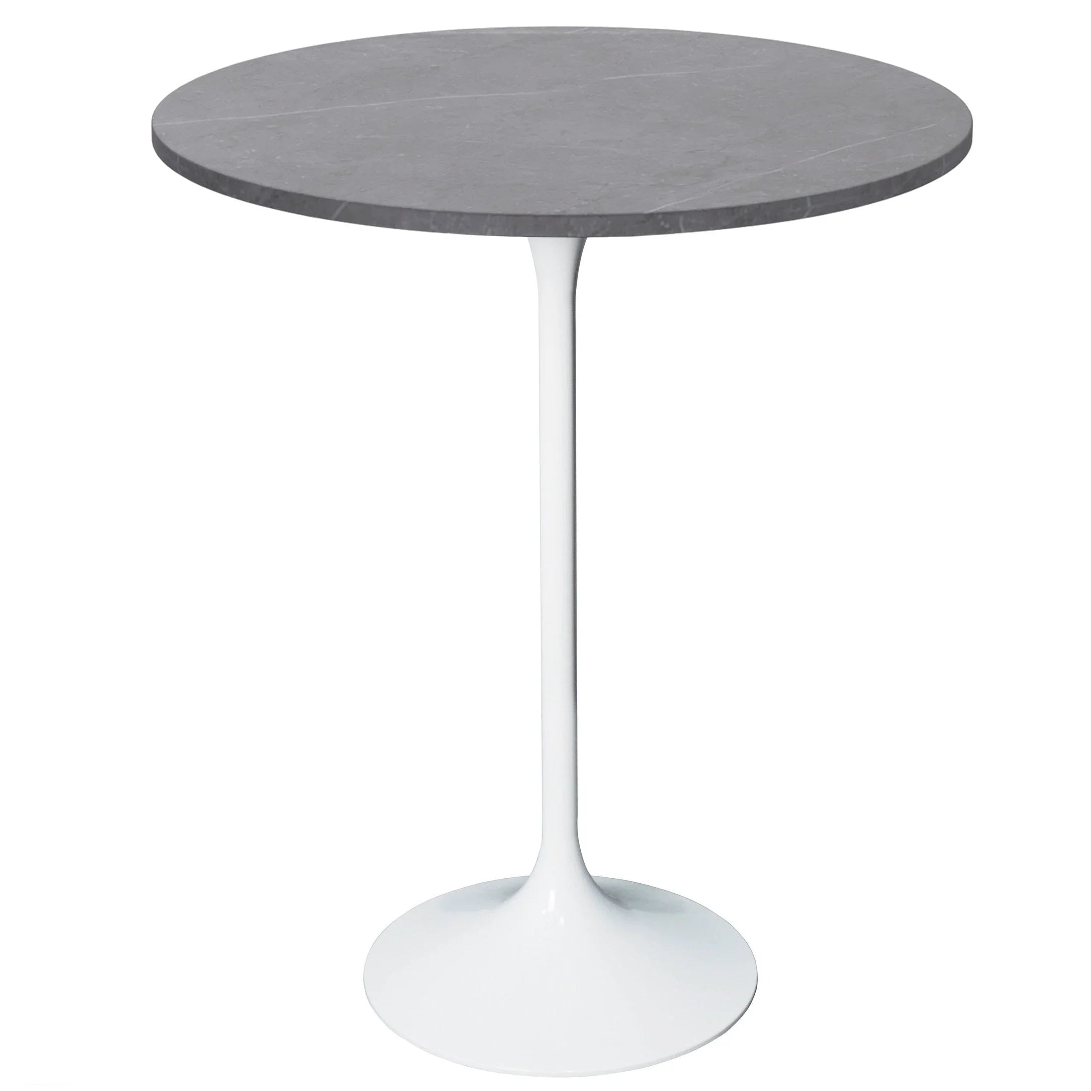 Verve Bar Height Dining Table with 27" Round Sintered Stone Top and White Stainless Steel Base - Elax Furniture