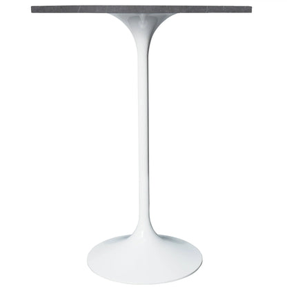 Verve Bar Height Dining Table with 27" Round Sintered Stone Top and White Stainless Steel Base - Elax Furniture