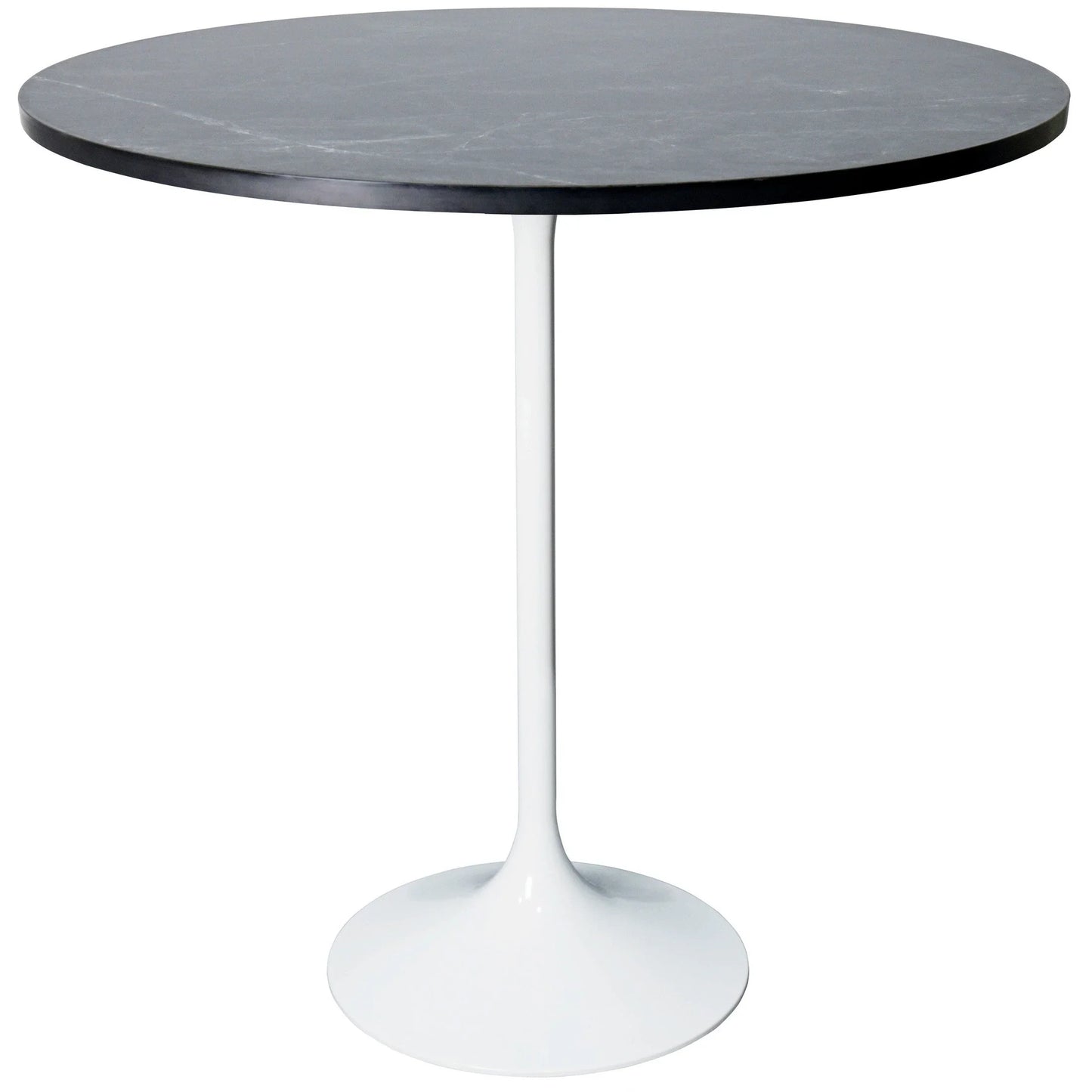 Verve Bar Height Dining Table with 36" Round MDF Top and White Stainless Steel Pedestal Base - Elax Furniture