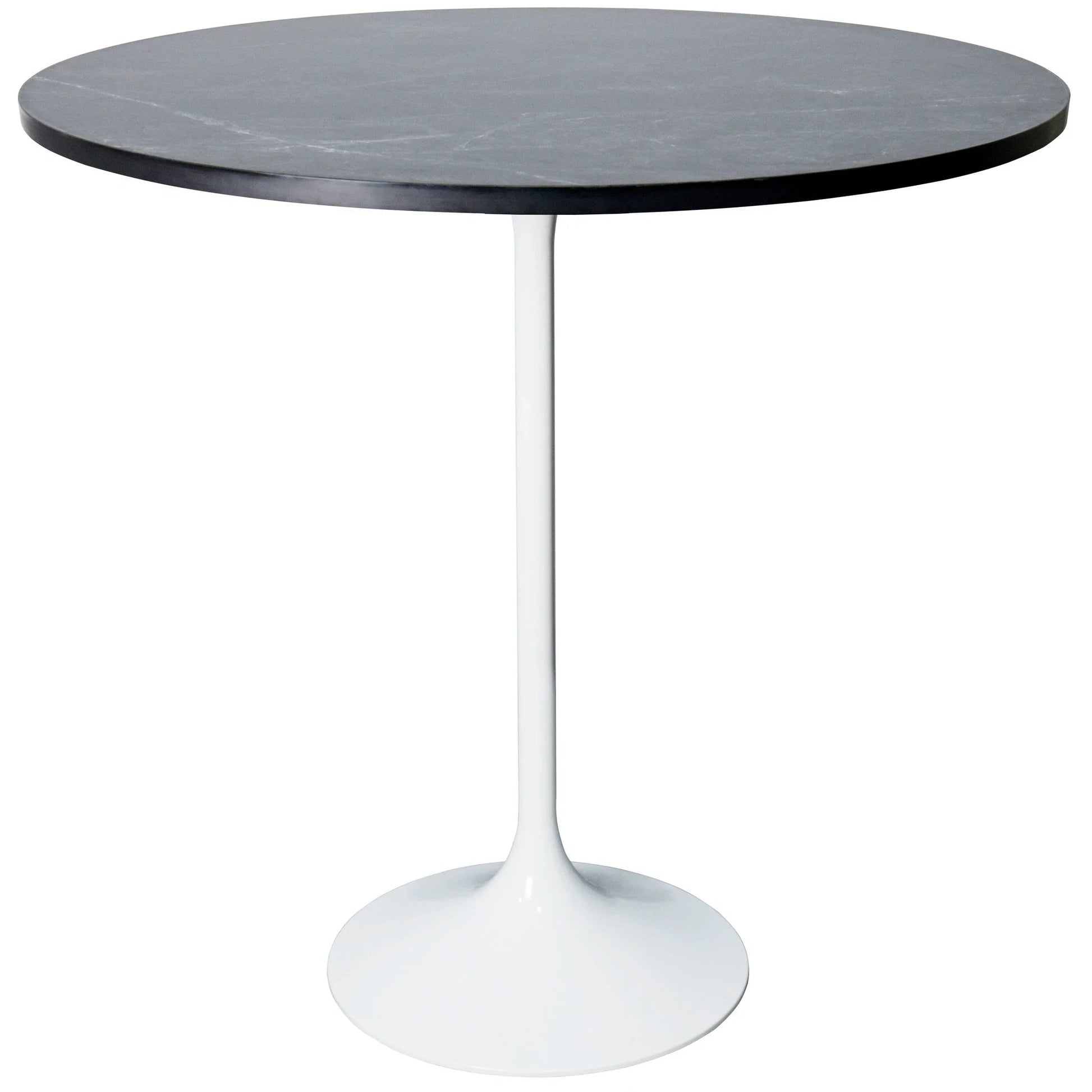 Verve Bar Height Dining Table with 36" Round MDF Top and White Stainless Steel Pedestal Base - Elax Furniture
