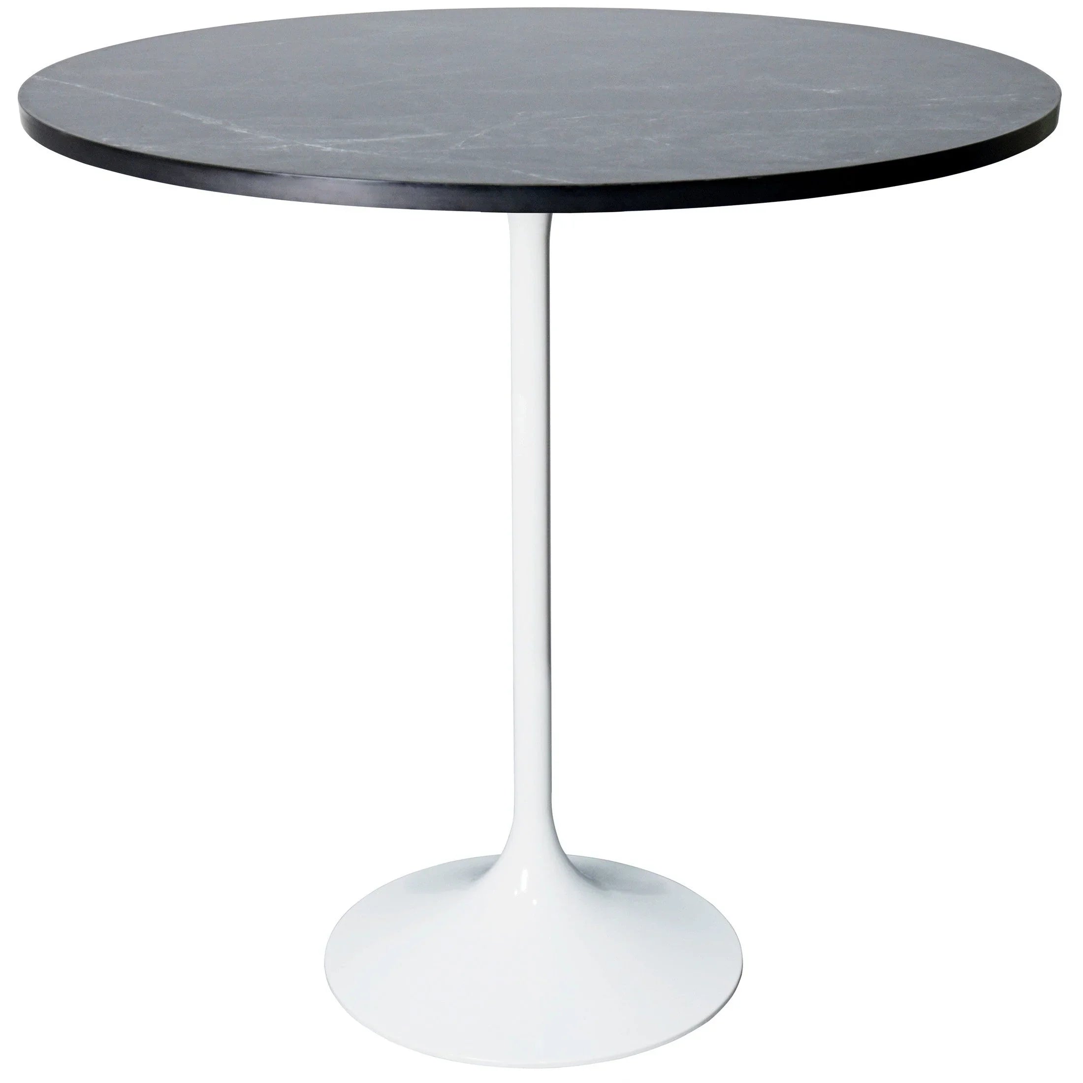 Verve Bar Height Dining Table with 36" Round MDF Top and White Stainless Steel Pedestal Base - Elax Furniture