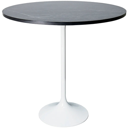 Verve Bar Height Dining Table with 36" Round MDF Top and White Stainless Steel Pedestal Base - Elax Furniture