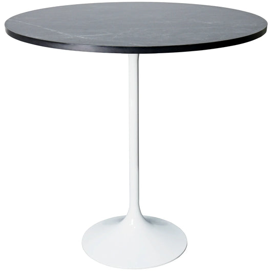 Verve Bar Height Dining Table with 36" Round MDF Top and White Stainless Steel Pedestal Base - Elax Furniture