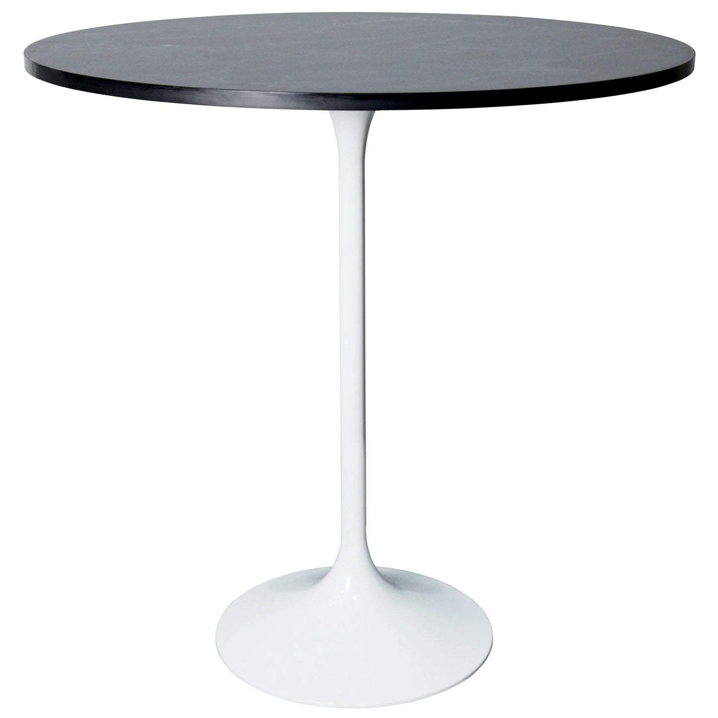 Verve Bar Height Dining Table with 36" Round Sintered Stone Top and White Stainless Steel Base - Elax Furniture