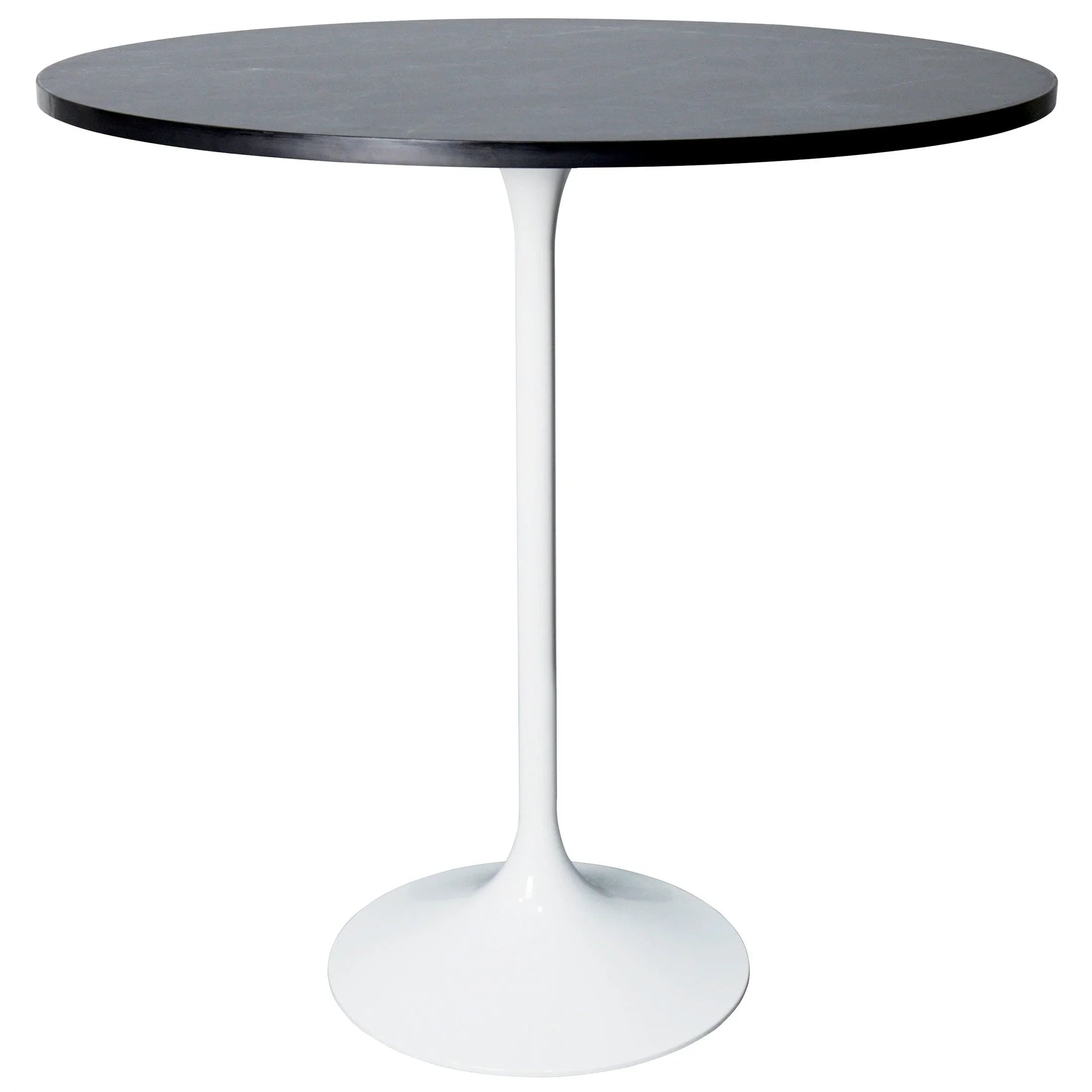Verve Bar Height Dining Table with 36" Round Sintered Stone Top and White Stainless Steel Base - Elax Furniture