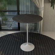 Verve Bar Height Dining Table with 36" Round Sintered Stone Top and White Stainless Steel Base - Elax Furniture
