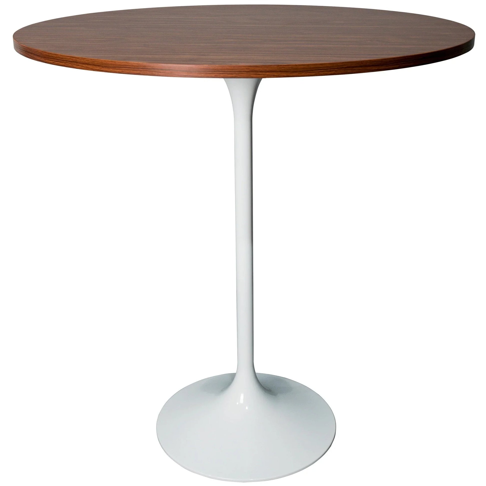 Verve Bar Height Dining Table with 36" Round MDF Top and White Stainless Steel Pedestal Base - Elax Furniture