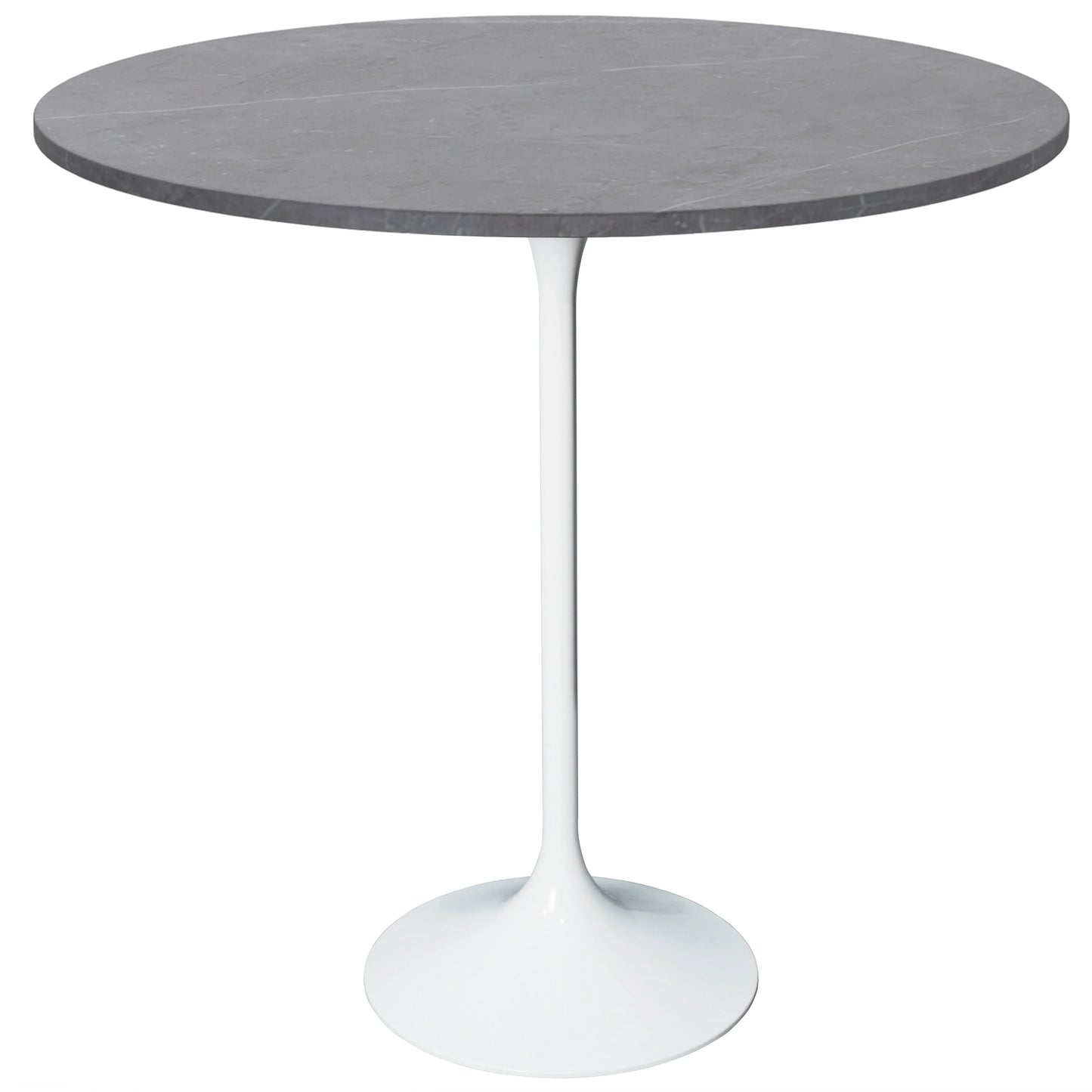 Verve Bar Height Dining Table with 36" Round Sintered Stone Top and White Stainless Steel Base - Elax Furniture