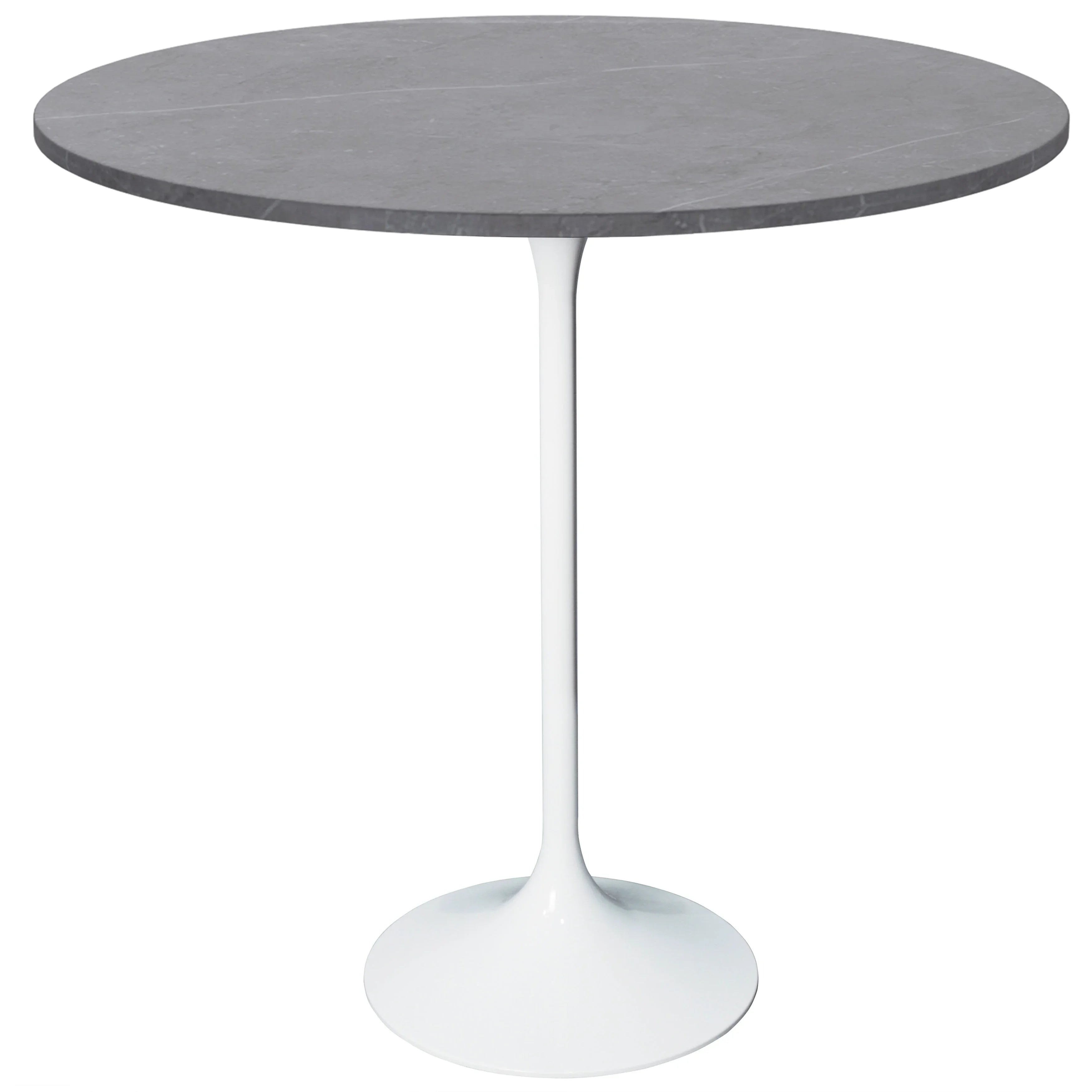 Verve Bar Height Dining Table with 36" Round Sintered Stone Top and White Stainless Steel Base - Elax Furniture