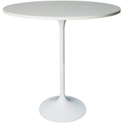 Verve Bar Height Dining Table with 36" Round MDF Top and White Stainless Steel Pedestal Base - Elax Furniture