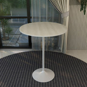 Verve Bar Height Dining Table with 36" Round MDF Top and White Stainless Steel Pedestal Base - Elax Furniture