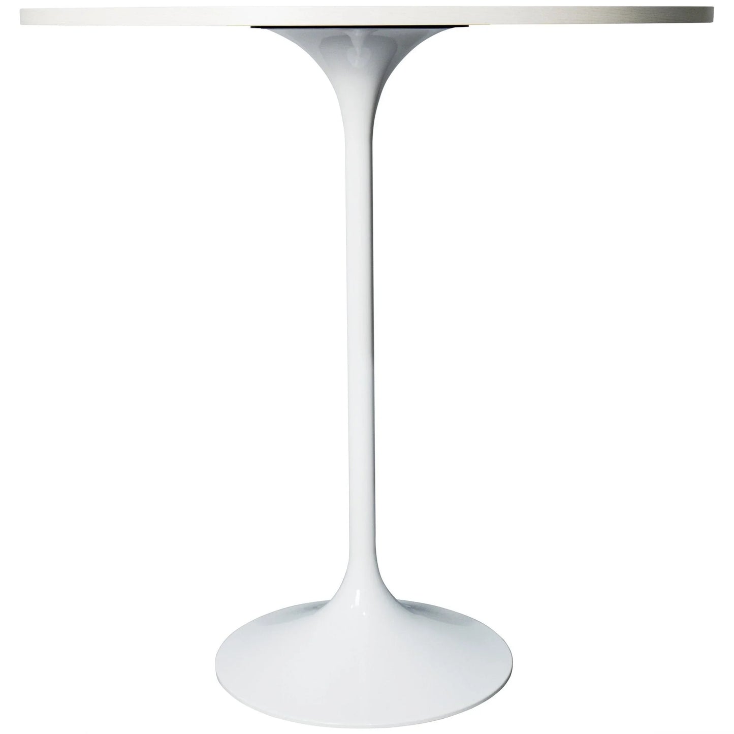 Verve Bar Height Dining Table with 36" Round MDF Top and White Stainless Steel Pedestal Base - Elax Furniture