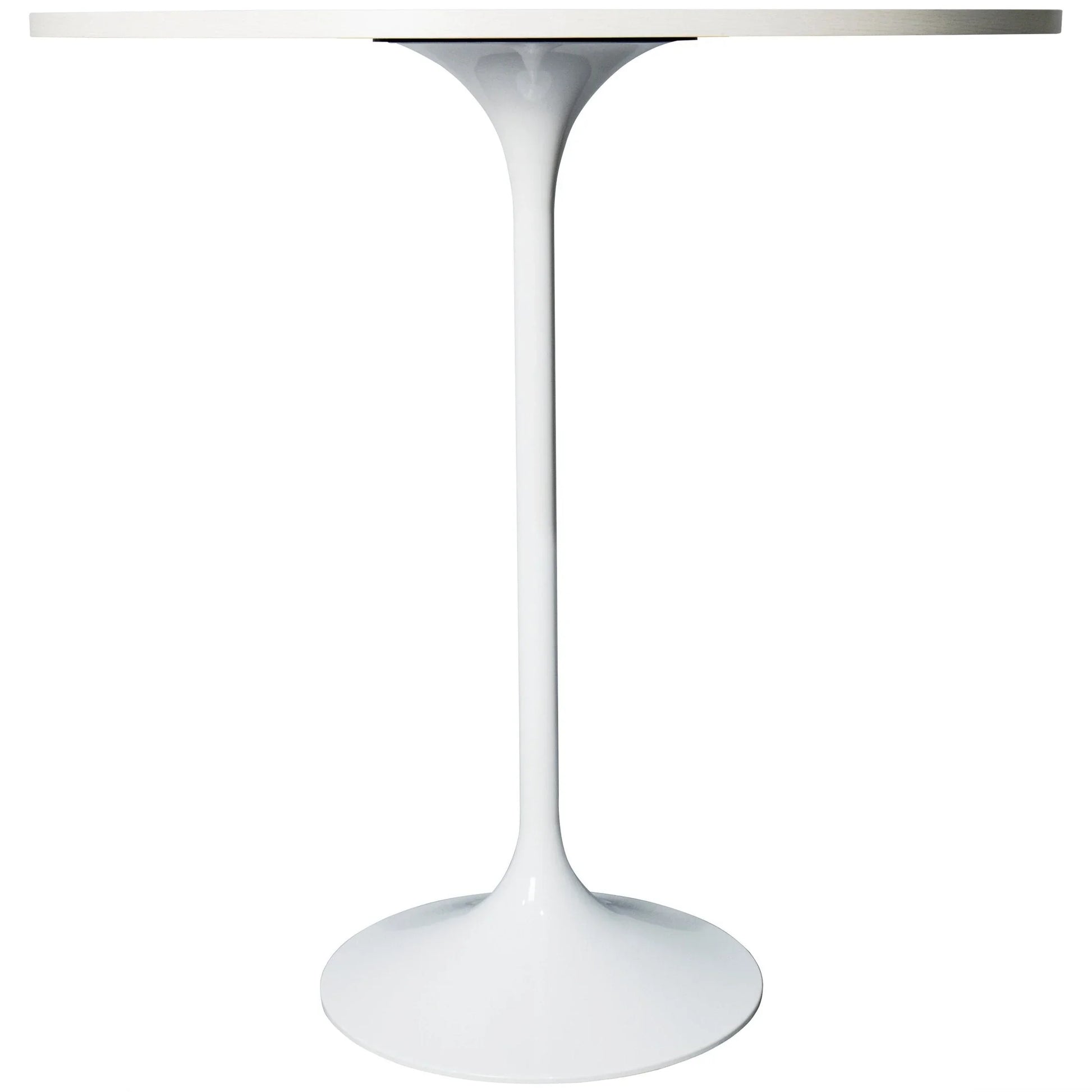 Verve Bar Height Dining Table with 36" Round MDF Top and White Stainless Steel Pedestal Base - Elax Furniture