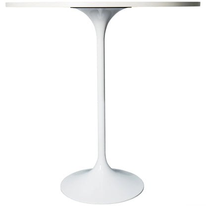 Verve Bar Height Dining Table with 36" Round MDF Top and White Stainless Steel Pedestal Base - Elax Furniture
