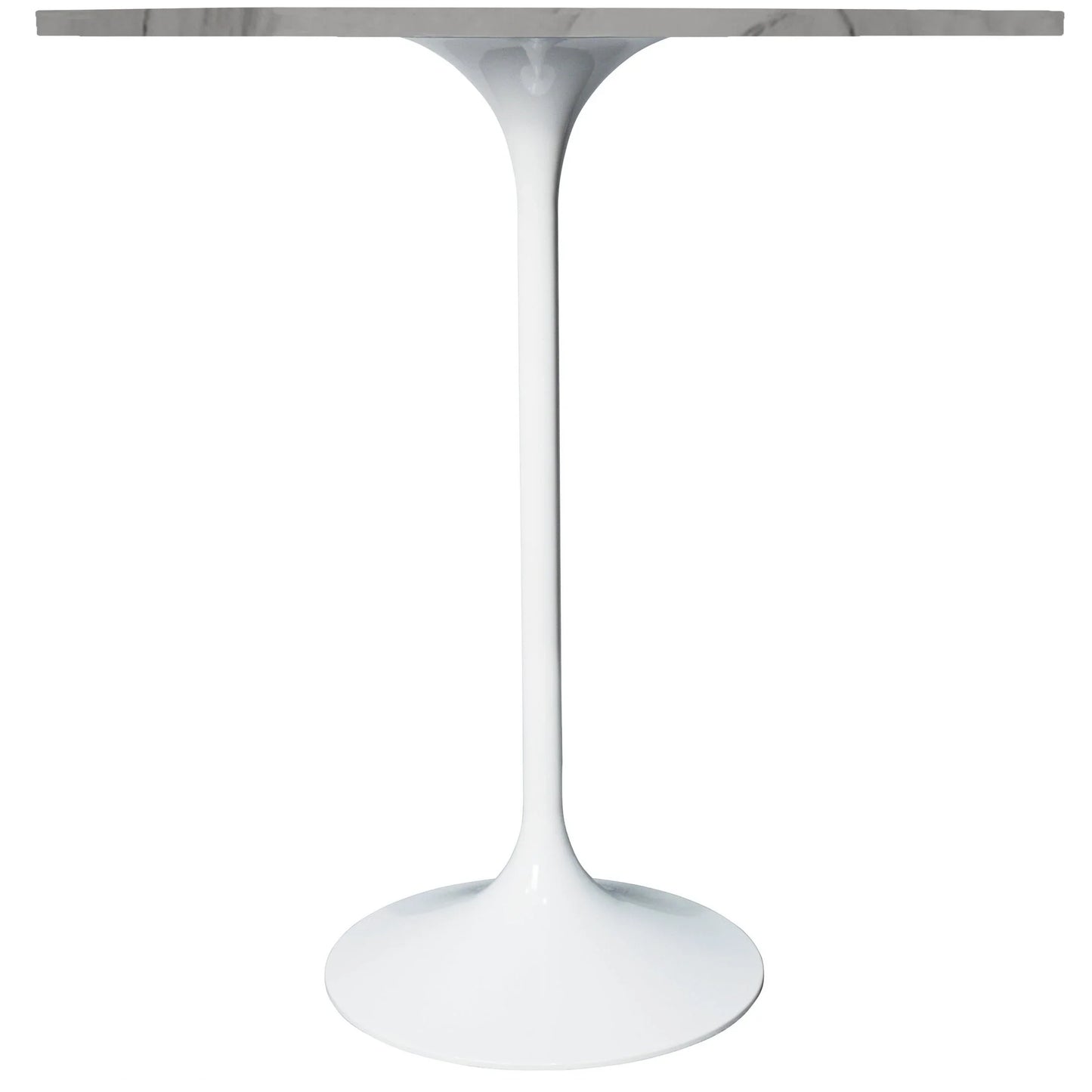 Verve Bar Height Dining Table with 36" Round Sintered Stone Top and White Stainless Steel Base - Elax Furniture