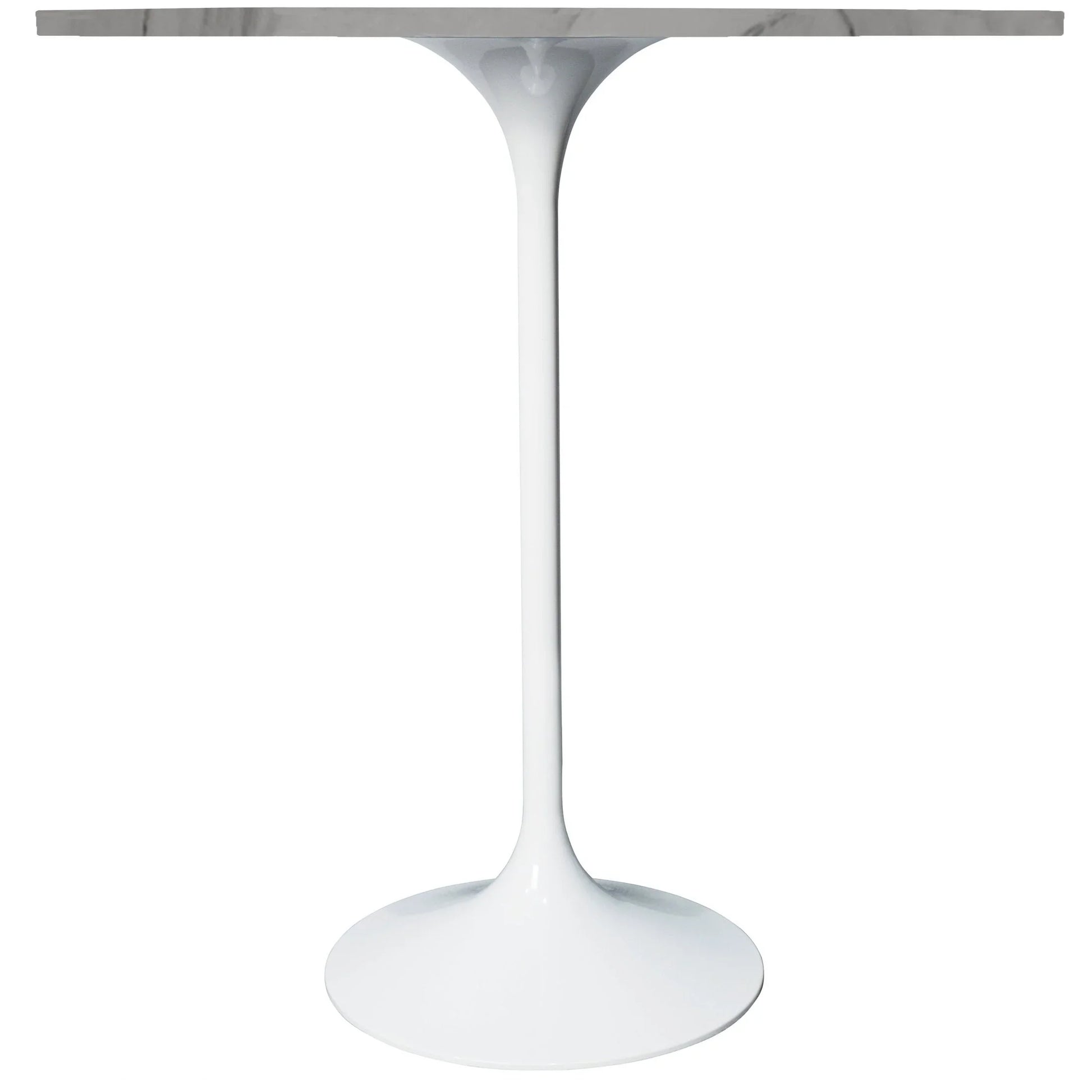 Verve Bar Height Dining Table with 36" Round Sintered Stone Top and White Stainless Steel Base - Elax Furniture