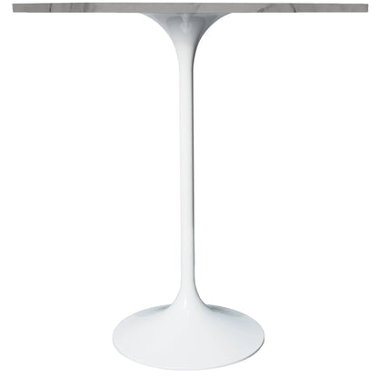 Verve Bar Height Dining Table with 36" Round Sintered Stone Top and White Stainless Steel Base - Elax Furniture