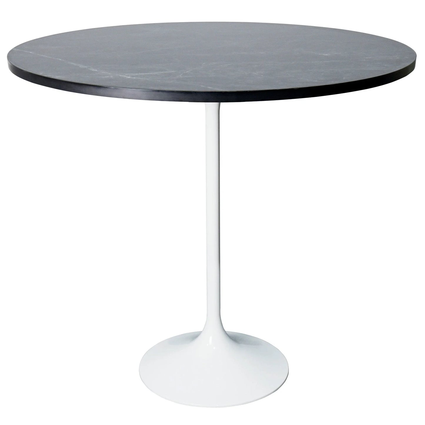 Verve Bar Height Dining Table with 48" Round MDF Top and White Stainless Steel Pedestal Base - Elax Furniture