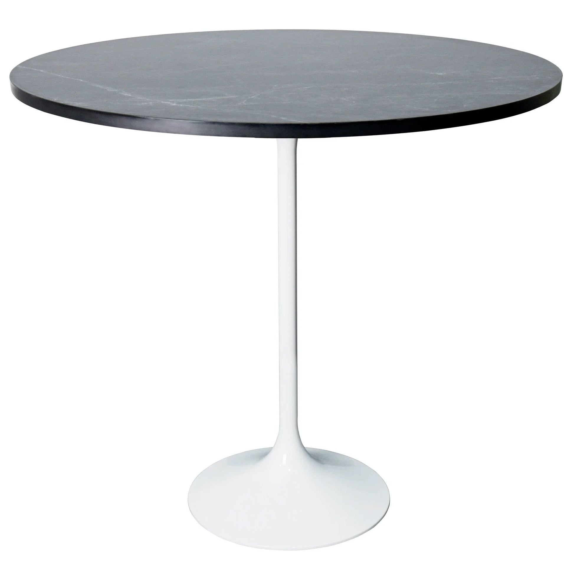 Verve Bar Height Dining Table with 48" Round MDF Top and White Stainless Steel Pedestal Base - Elax Furniture