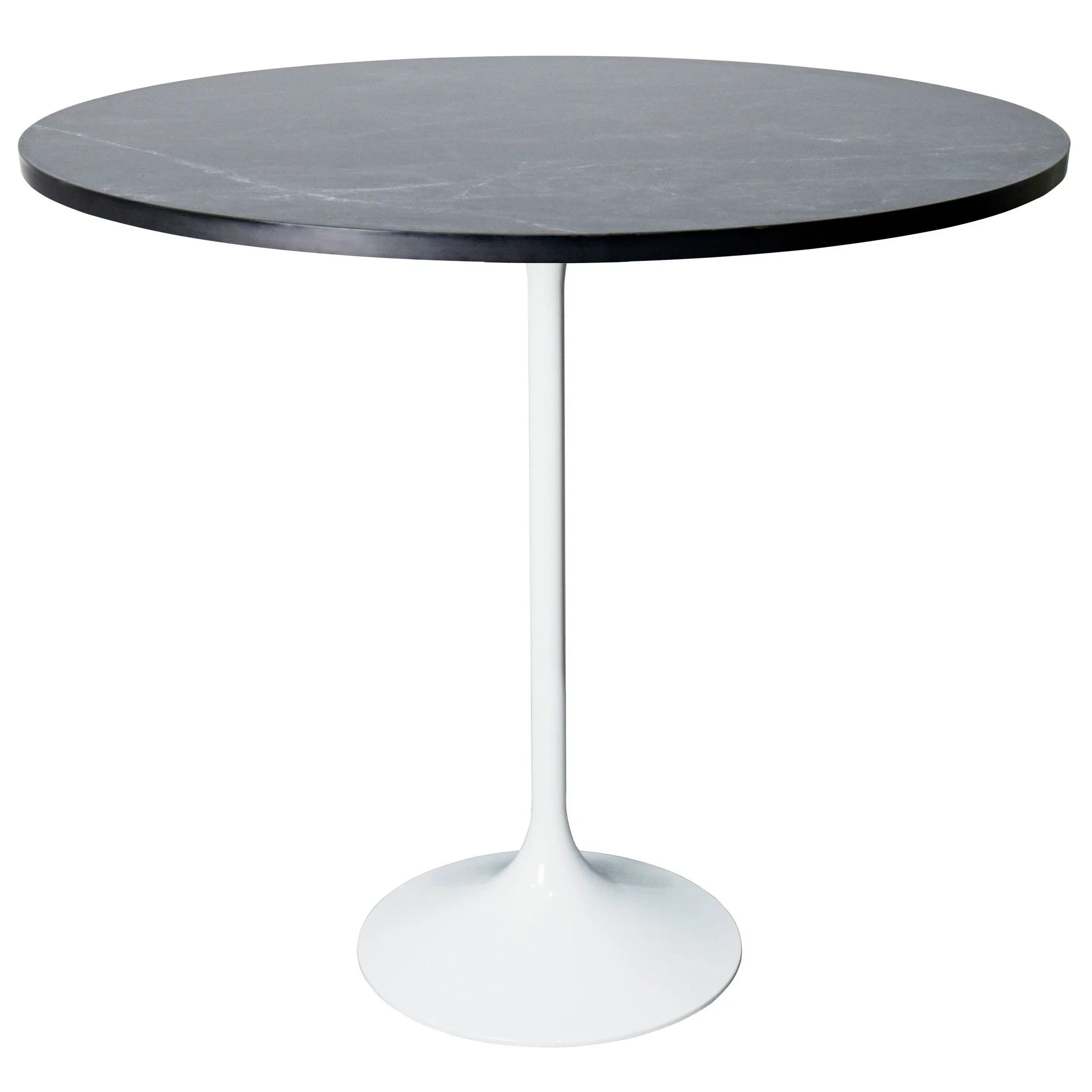 Verve Bar Height Dining Table with 48" Round MDF Top and White Stainless Steel Pedestal Base - Elax Furniture