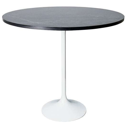 Verve Bar Height Dining Table with 48" Round MDF Top and White Stainless Steel Pedestal Base - Elax Furniture