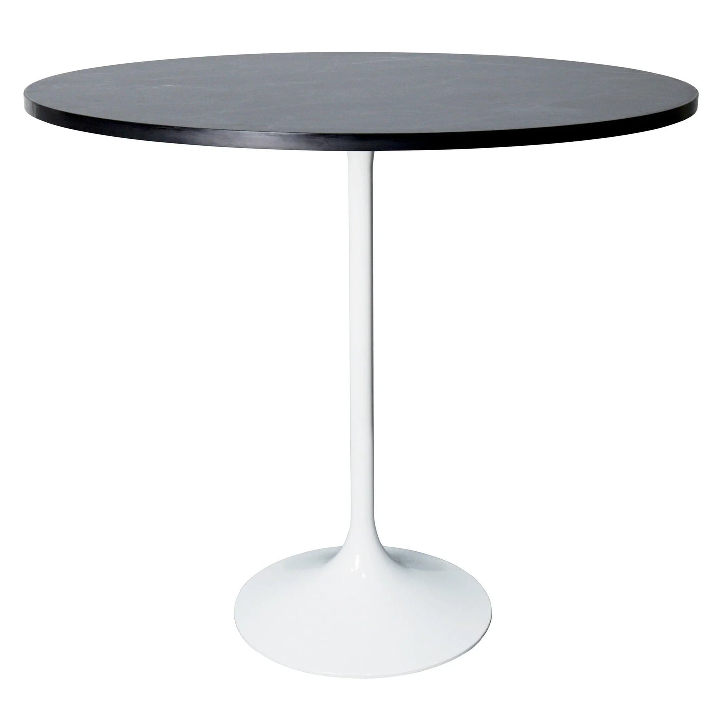 Verve Bar Height Dining Table with 48" Round Sintered Stone Top and White Stainless Steel Base - Elax Furniture
