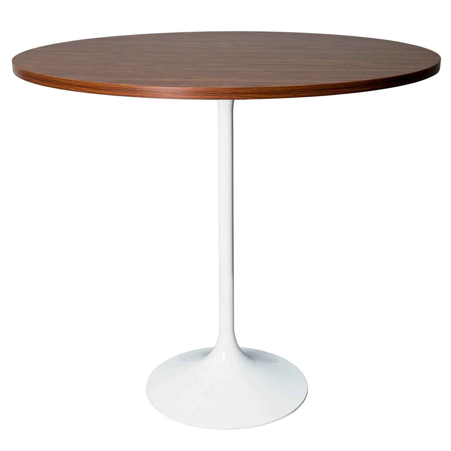 Verve Bar Height Dining Table with 48" Round MDF Top and White Stainless Steel Pedestal Base - Elax Furniture